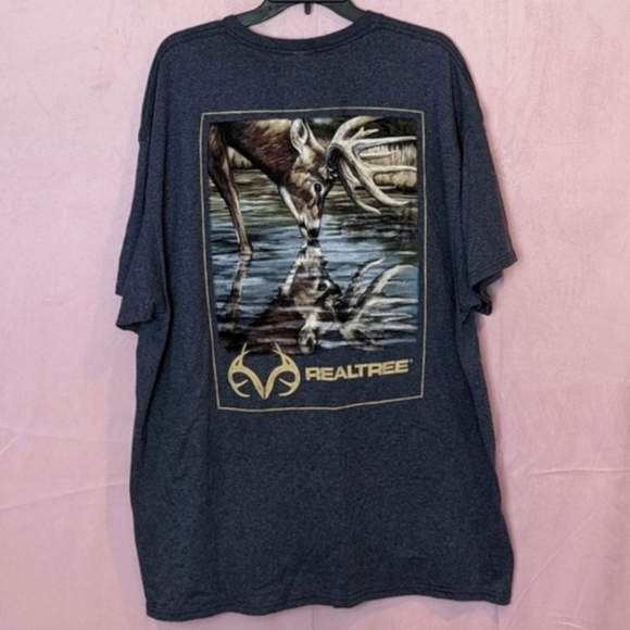 RealTree Blue Men's Outdoor Nature Graphic Short Sleeve size XXL - Picture 1 of 7